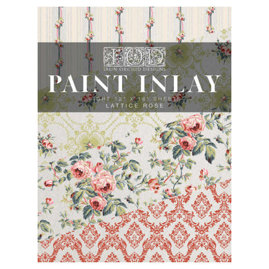 Lattice Rose Iod Paint Inlay (12″X16″ PAD-8 SHEETS ) LIMITED EDITION