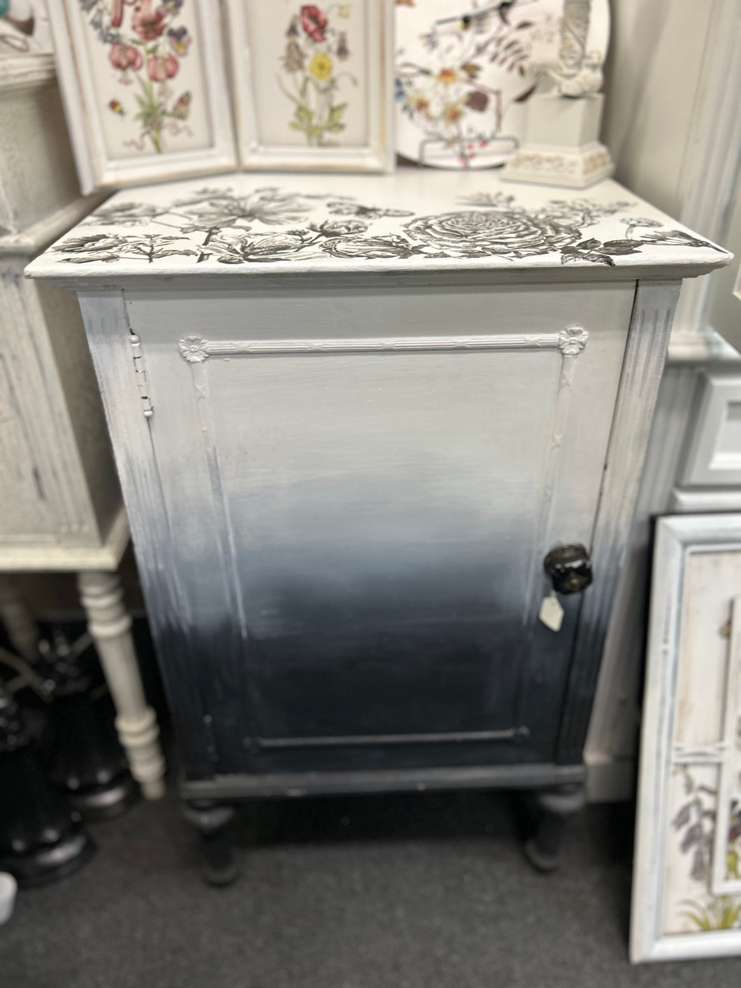 White and Black End Table