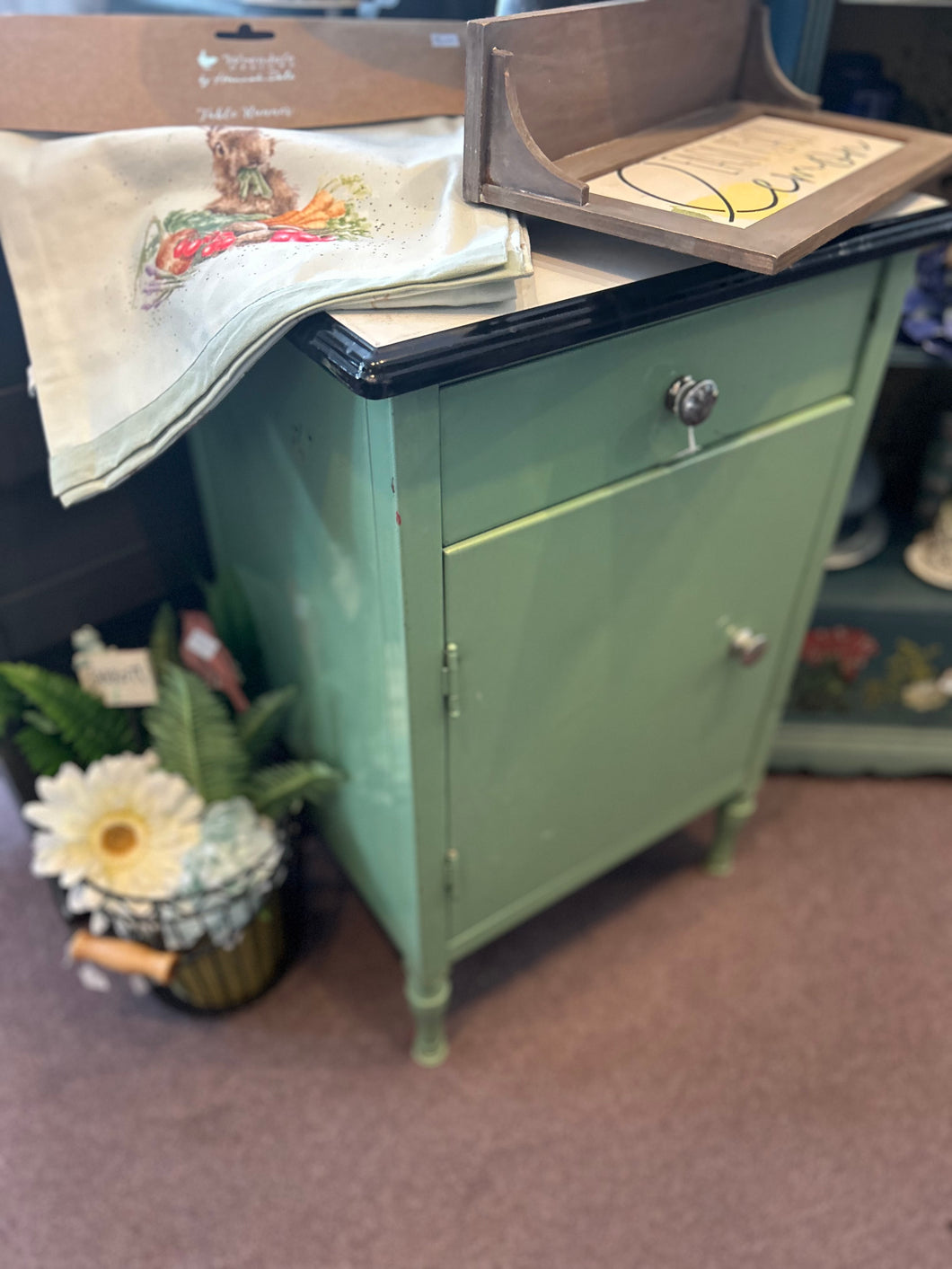 Green Metal Side Table
