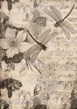 Musical Dragonflies Decoupage Paper