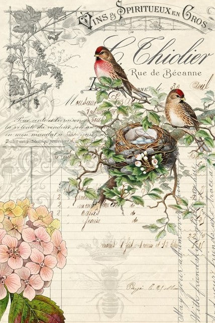 Bird Ephemera Decoupage Paper