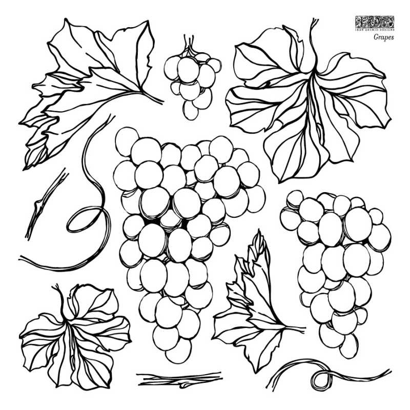 Grapes IOD Decor Stamp (12″X12″) with Masks