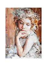 Pensive Girl MINT Decoupage Paper