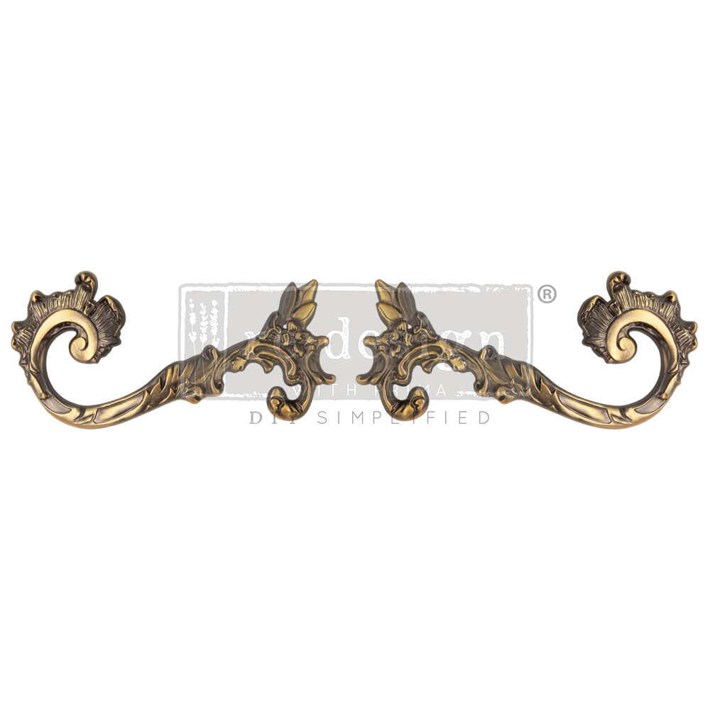 Kacha Decor Metal Pulls – Enchanté – 2 pcs, 4.7″x2.1″ + 4 screws