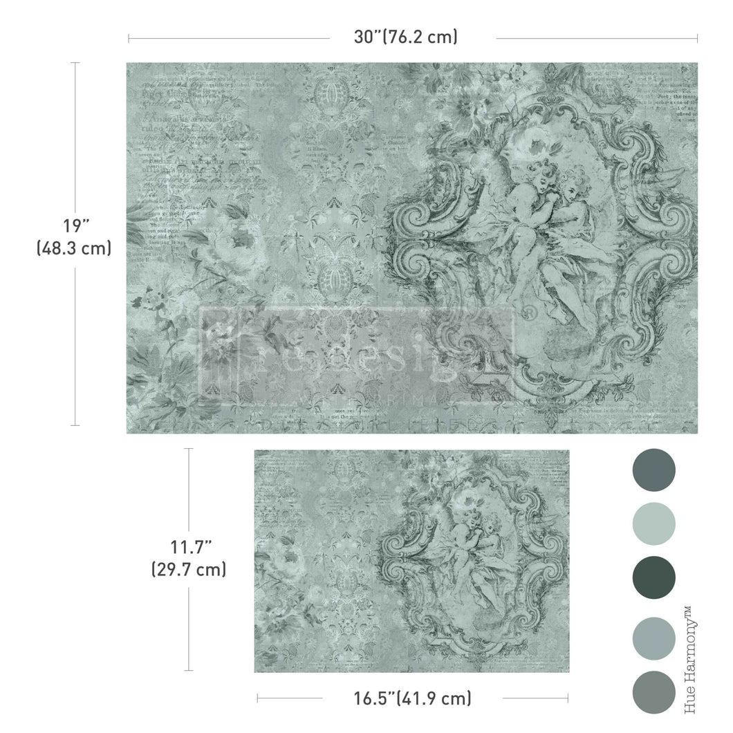 A3 Decoupage Fiber – Jardin de Chérubins – Double Delight Decoupage - 2 Sheets