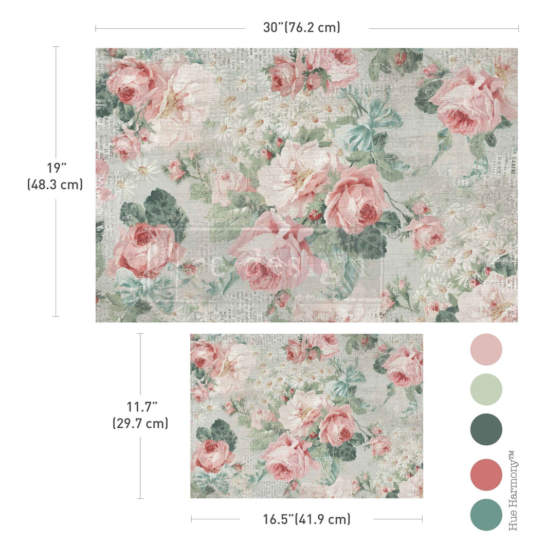 A3 Decoupage Fiber – Pink Blossom Bliss – Double Delight Decoupage - 2 Sheets