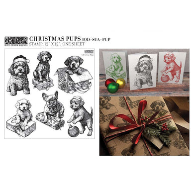 Christmas Pups IOD Decor Stamp (12″X12″)  *LIMITED EDITION*