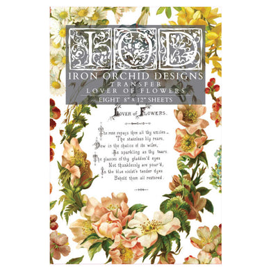 Lover Of Flowers IOD Transfer (8″X12″ PAD-8 SHEETS )