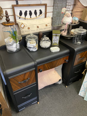 Black Dressing Table with Mirror