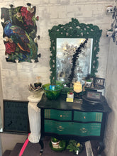 Black & Green Dresser with Mirror