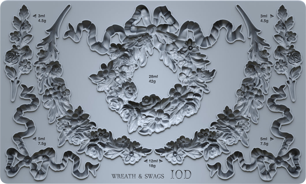 Wreath & Swags IOD Decor Mould (6″x10″)