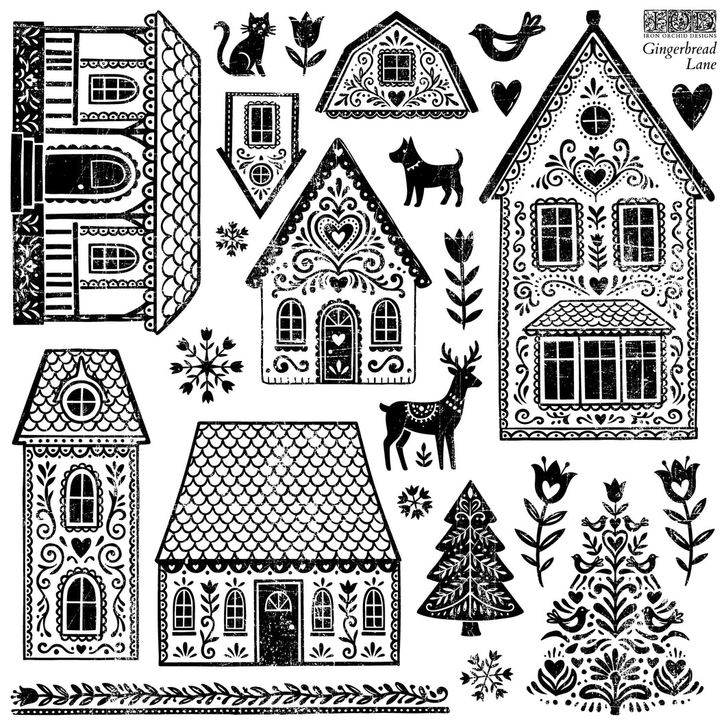 Gingerbread Lane IOD Stamp™ (Single Sheet 12″x12″)