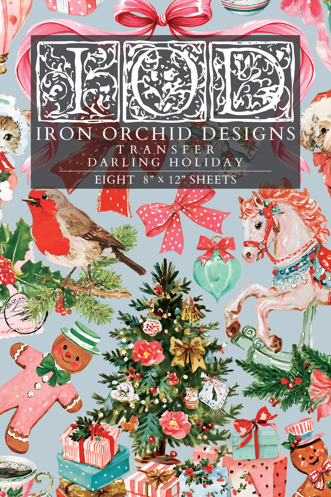 Darling Holiday IOD Transfer (8″x12″ pad-8 sheets )