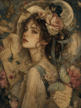 Moonflower - Mint Decoupage Paper