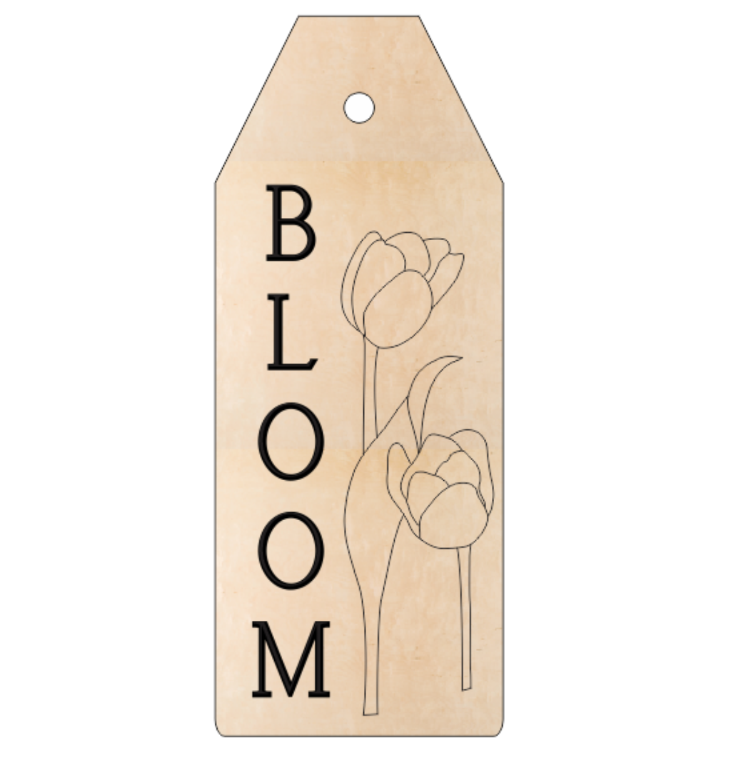 Bloom Hanging Tag with Tulips Wood Kit
