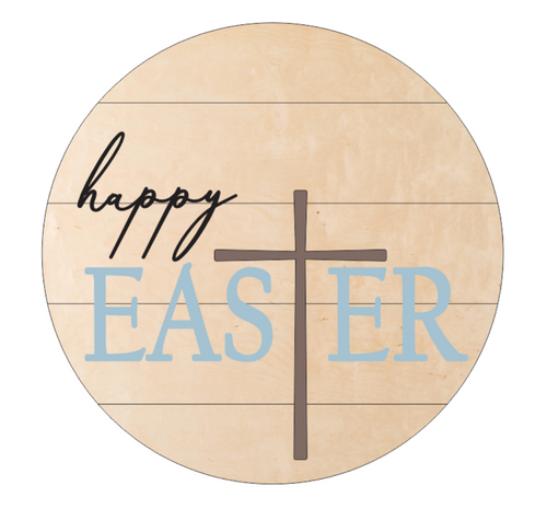 Happy Easter with Cross Wood Kit