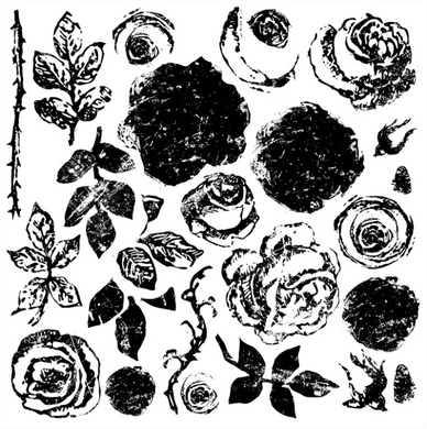 Painterly Roses IOD Decor Stamp (12″X12″)