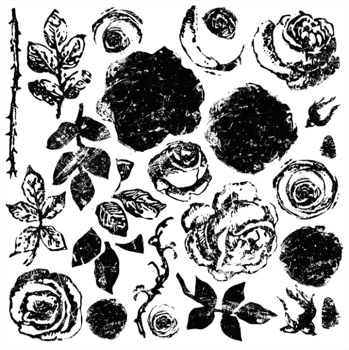 Painterly Roses IOD Decor Stamp (12″X12″)
