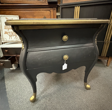 Black End Table with Gold Accents