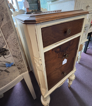 White & Wood End Table