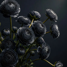 Midnight Ranunculus - Mint Decoupage Paper