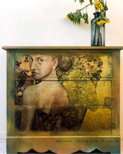Beautiful Woman in Gold Decoupage Papers