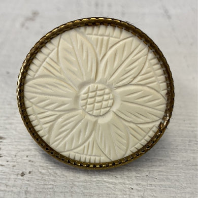 Flower Gold & White Knob