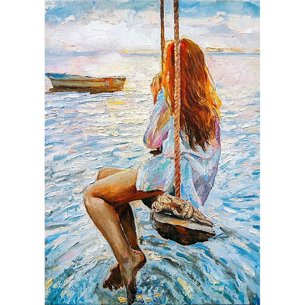 Girl on Swing Decoupage Papers