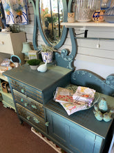 Blue Dresser and Mirror