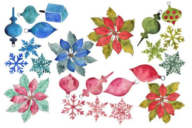 Watercolor Christmas Decoupage Paper