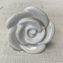 White Rose Ceramic Knob