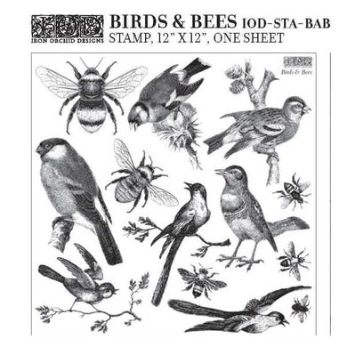 Birds & Bees IOD Decor Stamp (12″X12″)