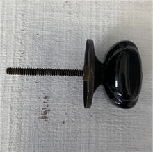 Black & Brass Ceramic Knob