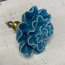 Large Light Blue Ceramic Flower Knob