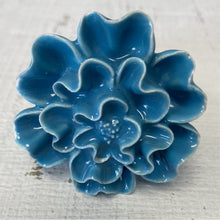 Large Light Blue Ceramic Flower Knob