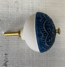 Blue Textured Ceramic Knob