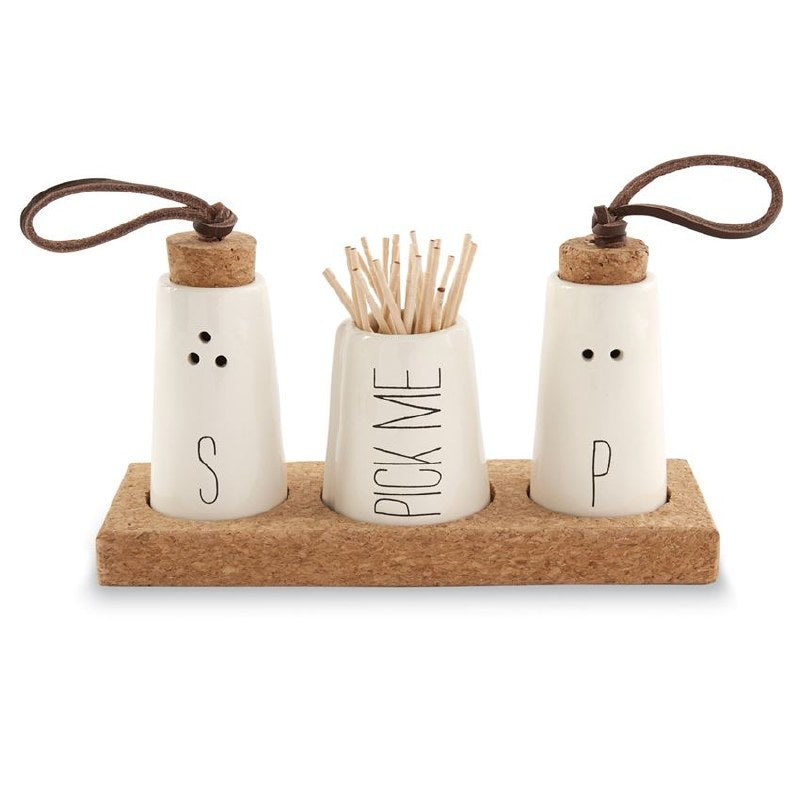 Salt & Pepper Shakers and Pick Me Toothpick Holder