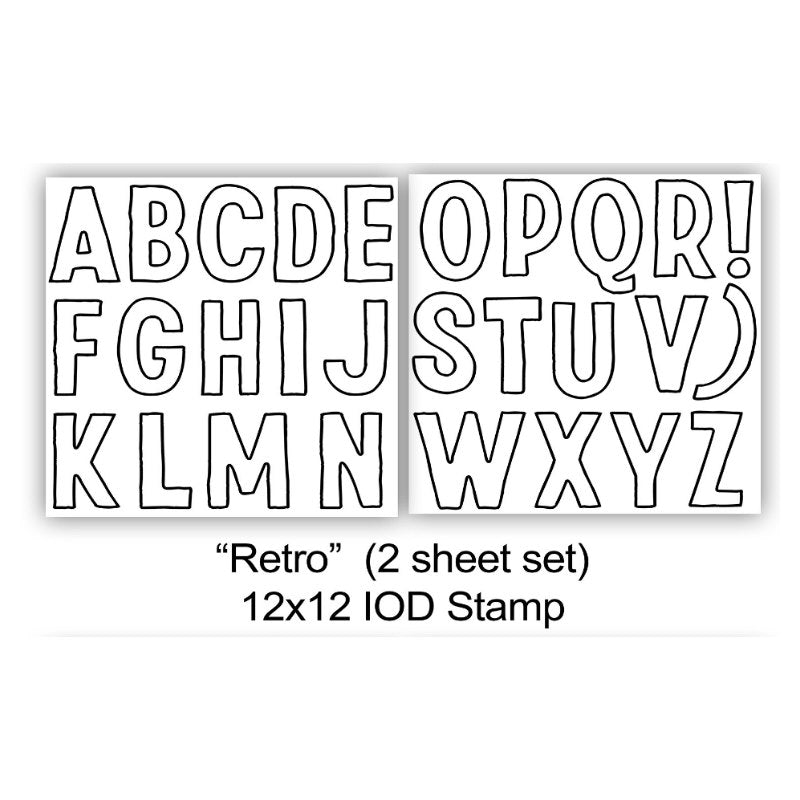 Retro IOD Decor Stamp (12″X12″- 2 Sheet Set)