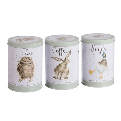 Wrendale Country Animal Green Tea, Coffee And Sugar Canisters