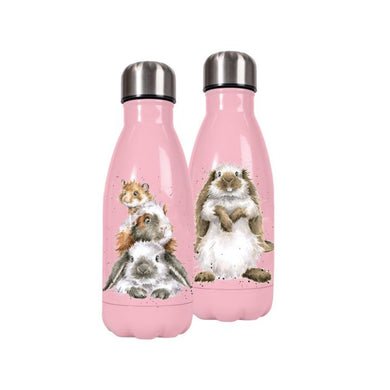 Wrendale 'Piggy in the Middle' rabbit & guinea pig Small Water Bottle